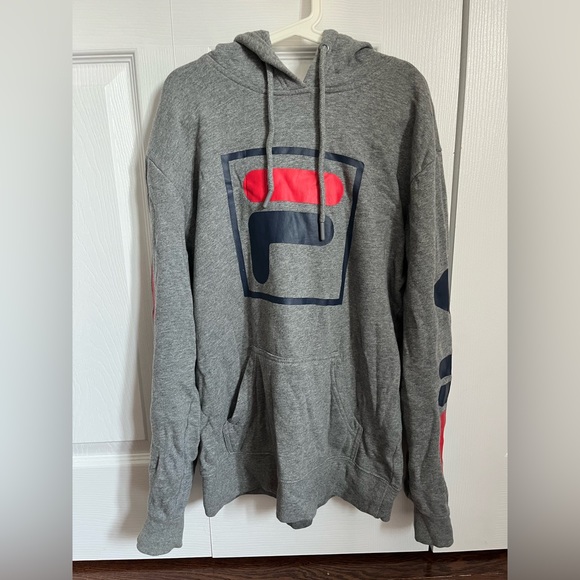 Brand: FILA, Colour: Grey, red, blue, Size: Women’s XS, Style: hooded sweater - Picture 3 of 4